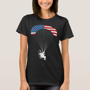 Camiseta Piloto Paramotor EUA Flag Americano Vintage Paramo