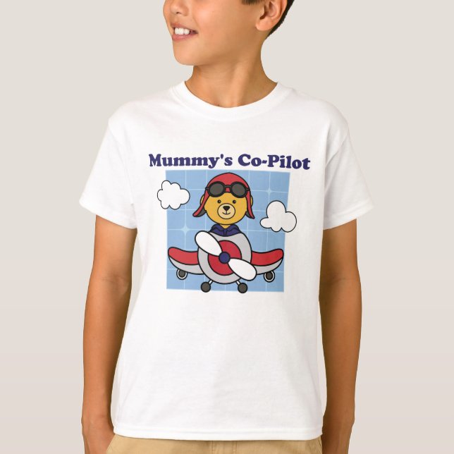 Camiseta Piloto pequeno da mamãe - Avião bonito (Frente)
