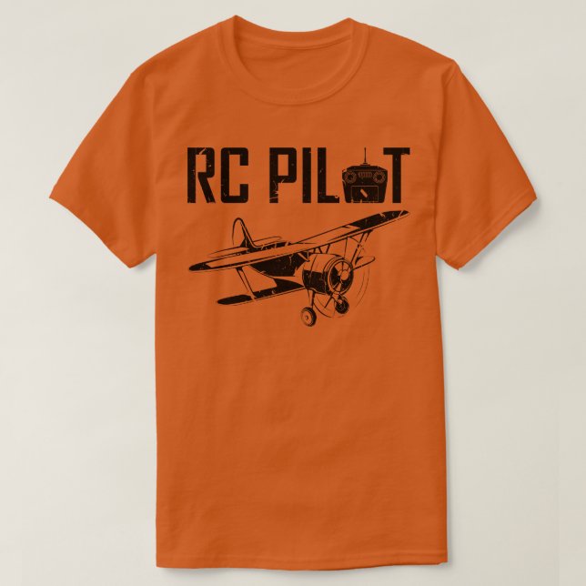 Camiseta Piloto Rc Voador De Plano De Controle Remoto (Frente do Design)