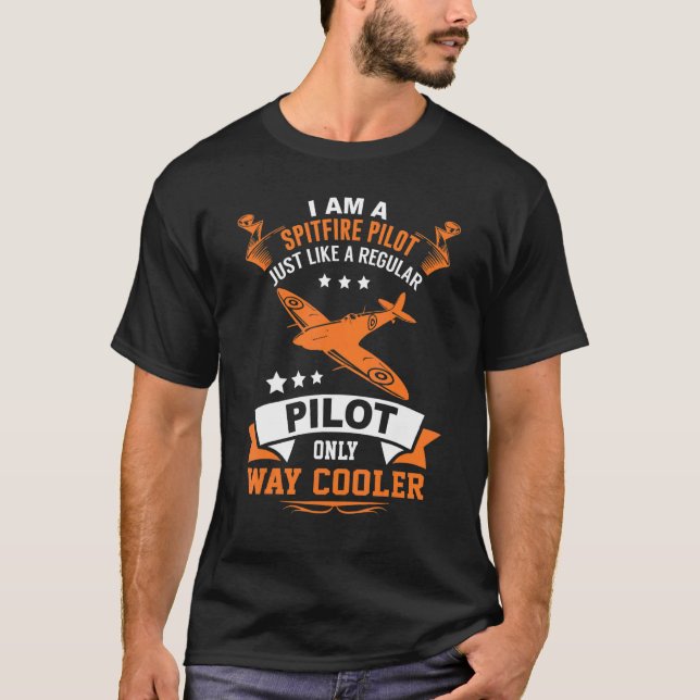 Camiseta Piloto Spitfire Como Outros Pilotos Apenas Muito M (Frente)