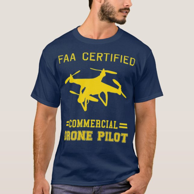 Camiseta Piloto UAS Comercial Licenciado pela FAA Drone (Frente)