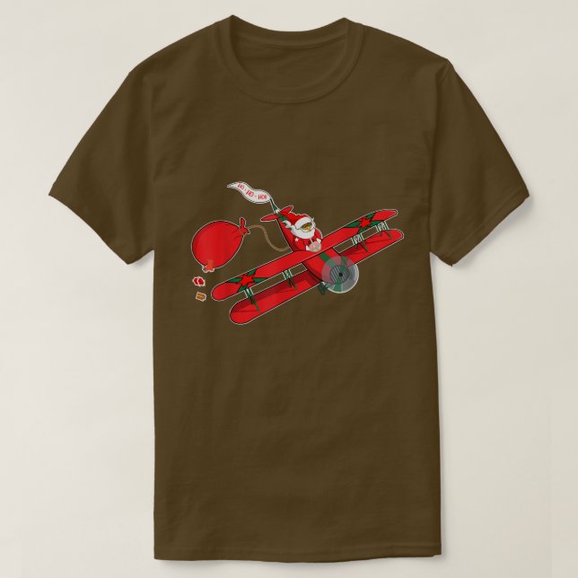 Camiseta Piloto Voador Noel Claus Engraçado Natal (Frente do Design)