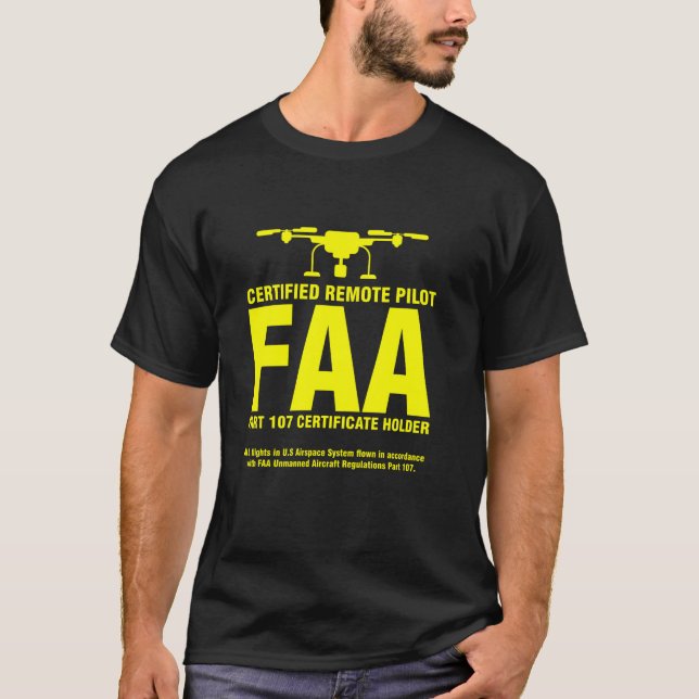Camiseta Pilotos de Drone Certificados pela FAA Pilotos Rem (Frente)