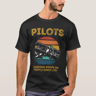 Camiseta Pilotos Olhando Para As Pessoas Desde 1903 Retro V
