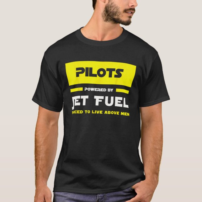Camiseta Pilots Powered By Jet Fuel Airline Helicopter Prof (Frente)