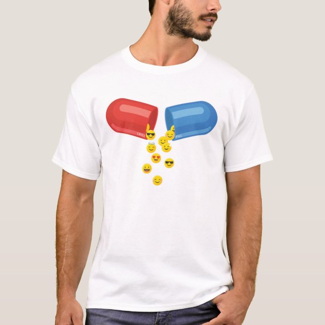 Camiseta Pílula Feliz: Emoticons Positivos (Frente)