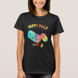 Camiseta Pílulas felizes Coloridas Cão-de-Dachshund