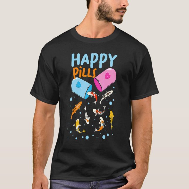 Camiseta Pílulas Felizes de Peixes Koi (Frente)