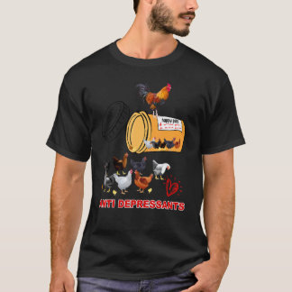 Camiseta Pílulas Felizes para Frango Antidepressivo Fazenda