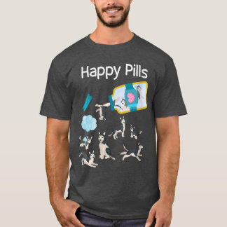 Camiseta Pílulas Felizes para Mulheres Cachorros Husky Aman