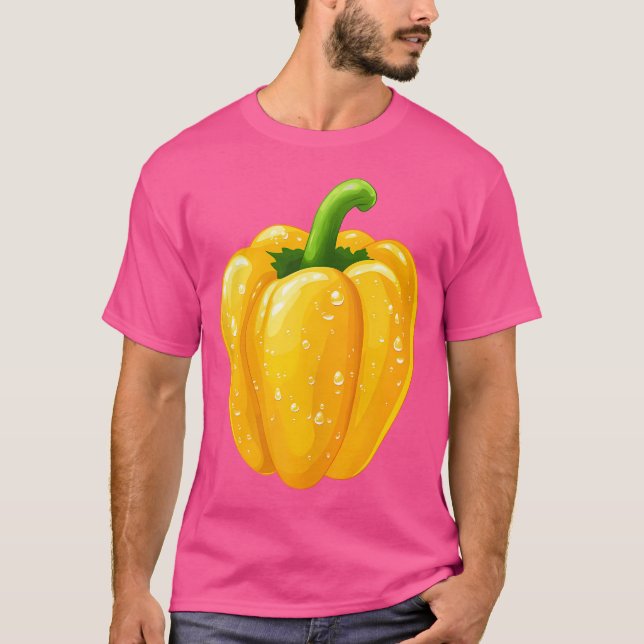 Camiseta Pimenta Amarela Com Gotas De Água (Frente)