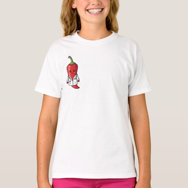 Camiseta Pimenta Cartoon Médico Crianças (Frente)