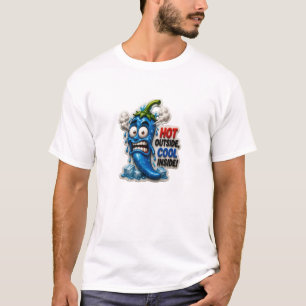 Camiseta Pimenta Chili Azul Engraçada