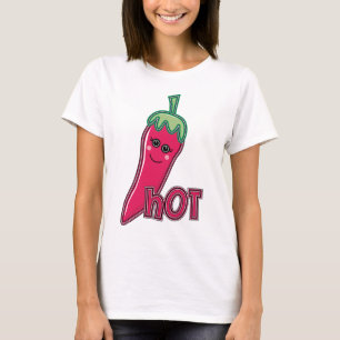 Camiseta Pimenta de pimentão do rosa quente