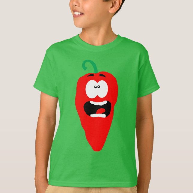 Camiseta Pimenta de pimentão encarnado gritando (Frente)