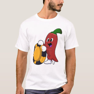 Camiseta Pimenta no Poker com batatas fritas