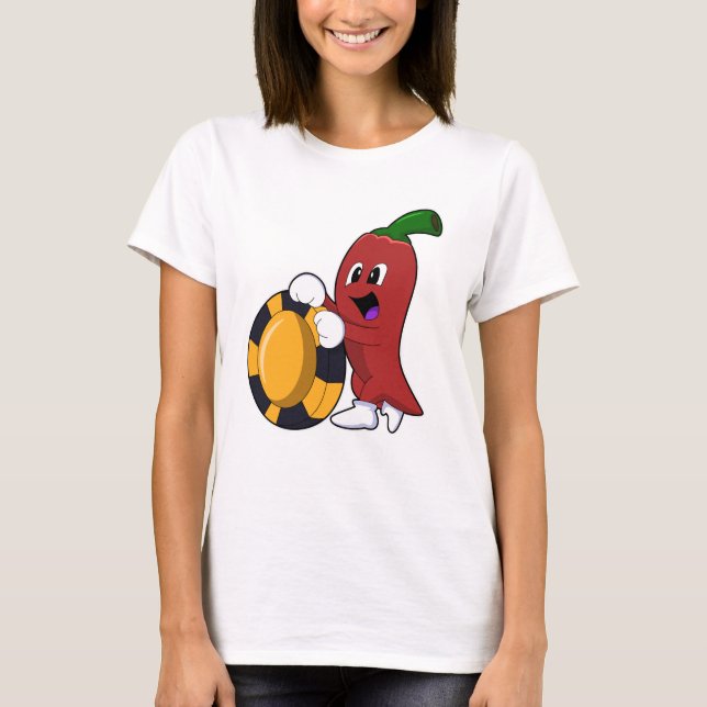 Camiseta Pimenta no Poker com batatas fritas (Frente)