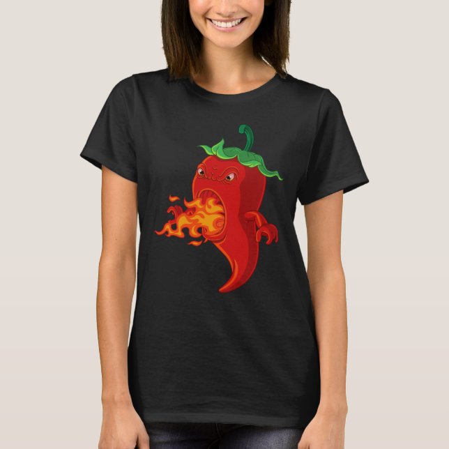 Camiseta pimenta-pimenta-de-pimenta-quente vermelha com cha (Frente)