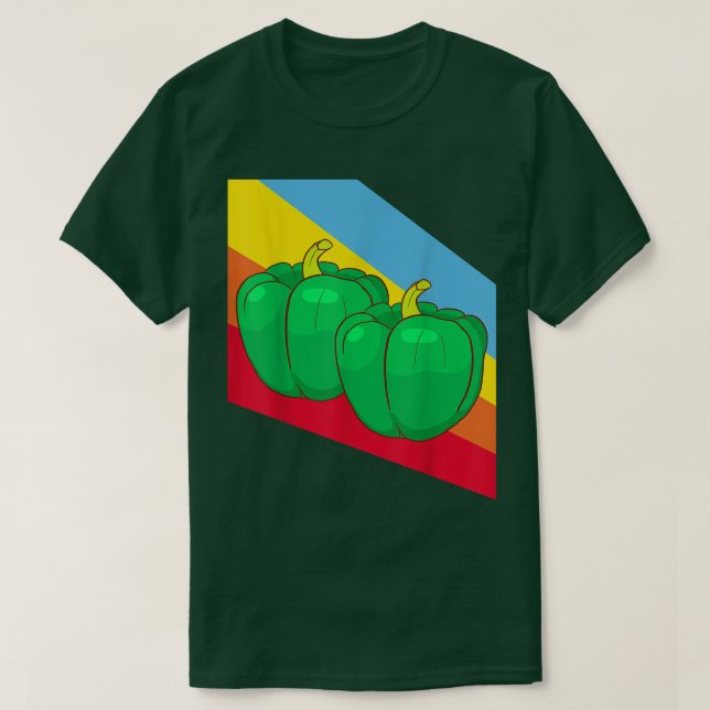 Camiseta Pimenta Verde Paprika Vegetais Veganos Vegetais (Frente do Design)
