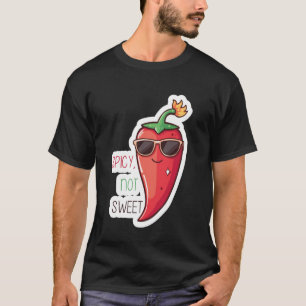 Camiseta Pimenta Vermelha Picada Não Doce Adesivo Aestético