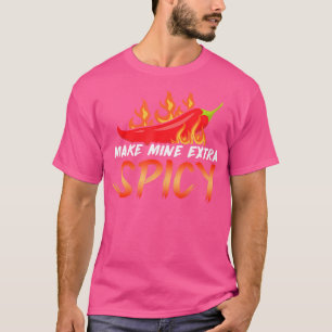 Camiseta Pimenta Vermelha Picante Muito Engraçada Para Comi