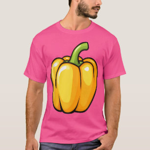 Camiseta Pimentão Amarelo Em Um Cartoon