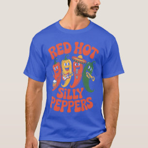 Camiseta Pimentões Engraçados Vermelhos Quentes Banda de Ch