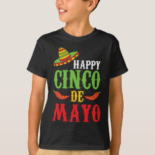 Camiseta Pimentões Felizes Cinco De Mayo Sombrero Cute 5 de