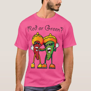 Camiseta Pimentões Vermelhos ou Verdes de Desenho Animado F