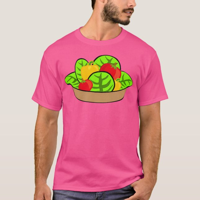 Camiseta Pimentos De Tomate De Alface De Salada (Frente)