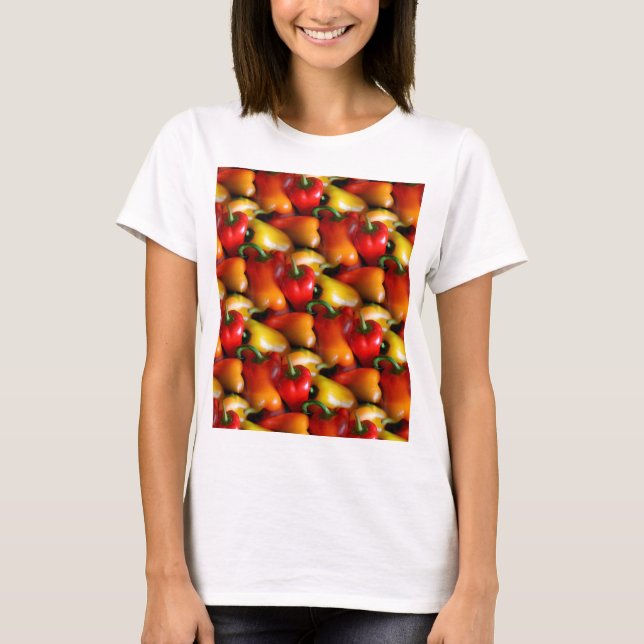 Camiseta Pimentos vermelhos e amarelos (Frente)