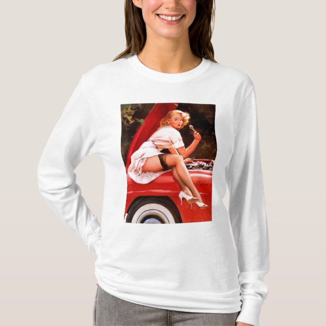 Camiseta Pin do mecânico acima (Frente)