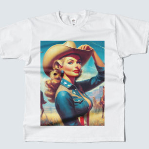 Camiseta Pin-up de Rodeio Vintage