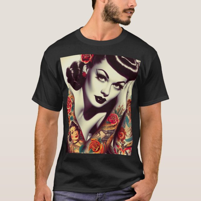 Camiseta Pin-up do Glam Retro (Frente)