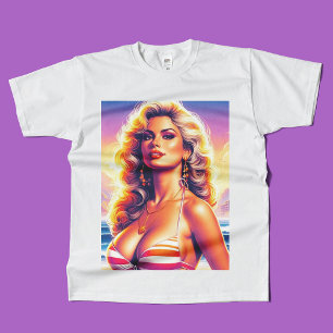 Camiseta Pin-up Hot Beach dos anos 80