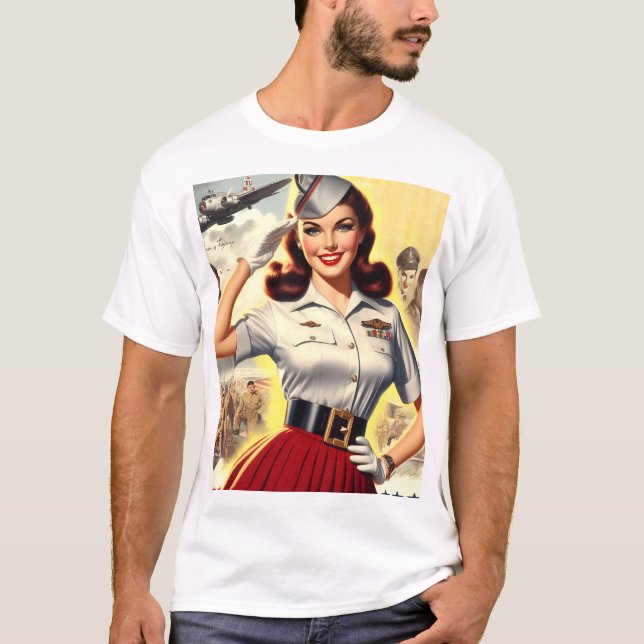 Camiseta Pin-up Militar Retroativo (Frente)