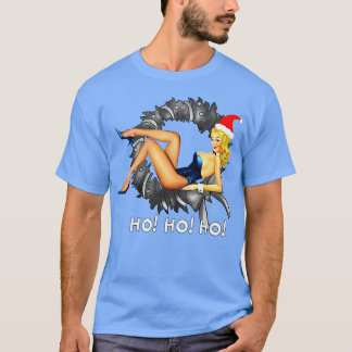 Camiseta Pin-up Rapariga Claus Feliz Natal