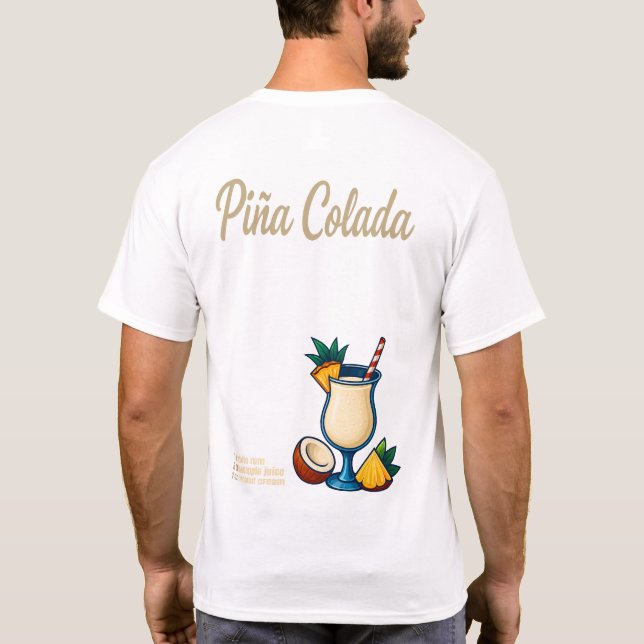 Camiseta Piña Colada T-Shirt – Tropical Rum Cocktail (Verso)