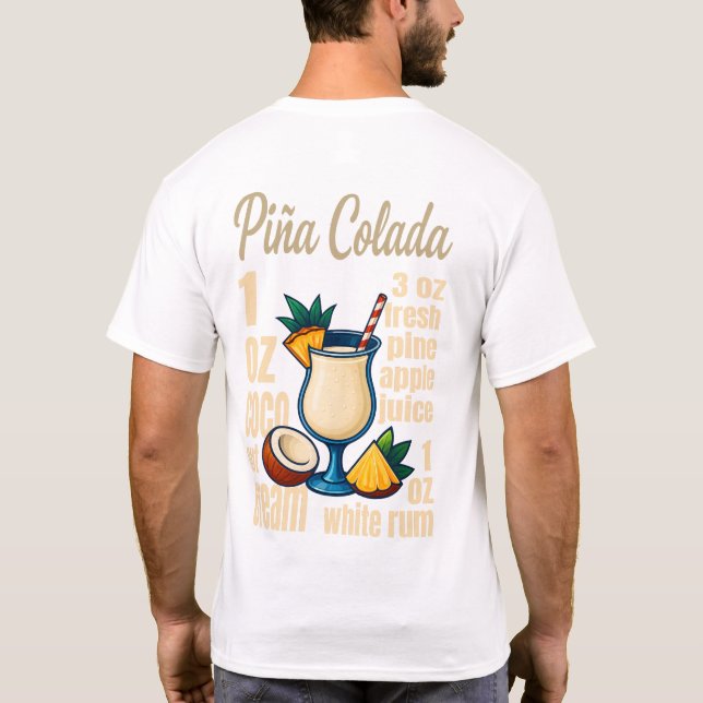 Camiseta Piña Colada T-Shirt – Tropical Rum Cocktail (Verso)