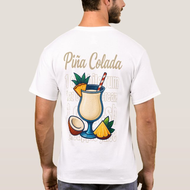 Camiseta Piña Colada T-Shirt – Tropical Rum Cocktail (Verso)