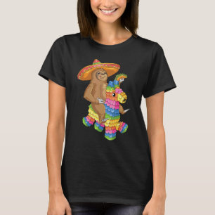 Camiseta Pinata de Preguiça Engraçada Terno Taco Cinco De M