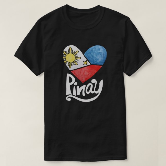 Camiseta Pinay Filipinas Flag Hearina Filipina (Frente do Design)