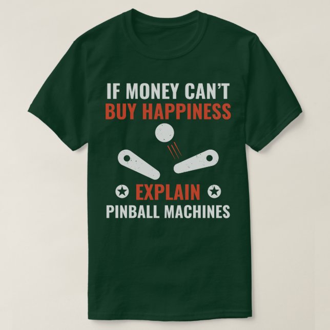 Camiseta Pinball é Felicidade Engraçado Jogador Pinball Arc (Frente do Design)
