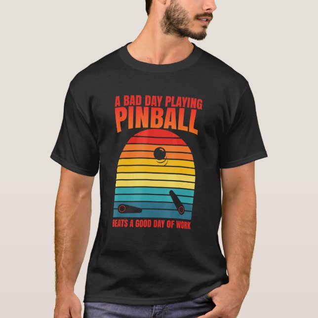 Camiseta Pinball Retro Beats Work Arcade Machine (Frente)