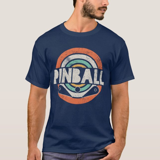 Camiseta Pinball Vintage engraçado (Frente)