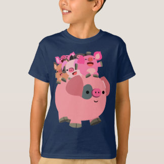 Camiseta Pinças de Carregando de Cartoon Bonito