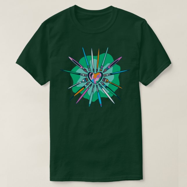 Camiseta Pincéis do Coração (Frente do Design)
