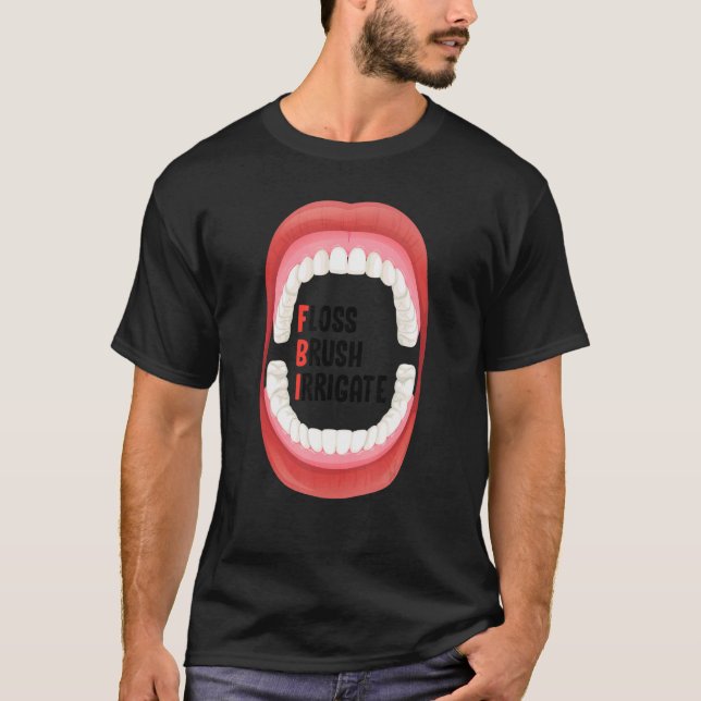 Camiseta Pincel De Fio Irrigado Higiene Dental Para Dentist (Frente)
