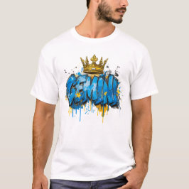 Camiseta Pincel de Grafite Gemini Zodiac com Coroa