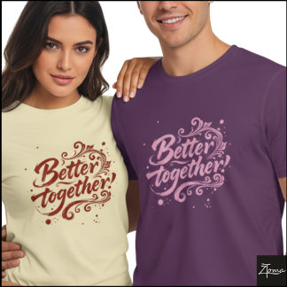 Camiseta Pincel de Melhor Juntos com Redemoinhos Grunge